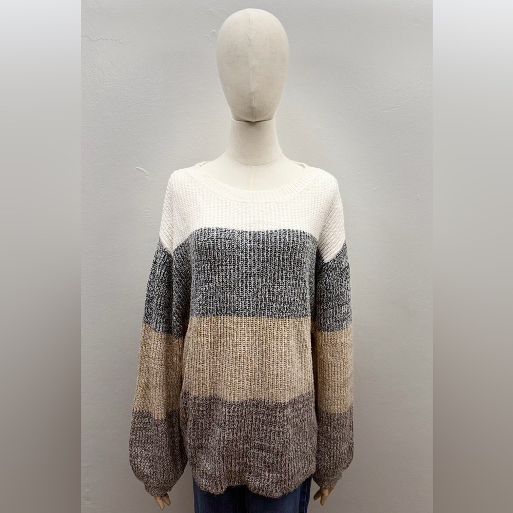 Pink Lily Multitone Knit Sweater Size M Warm Lightweight